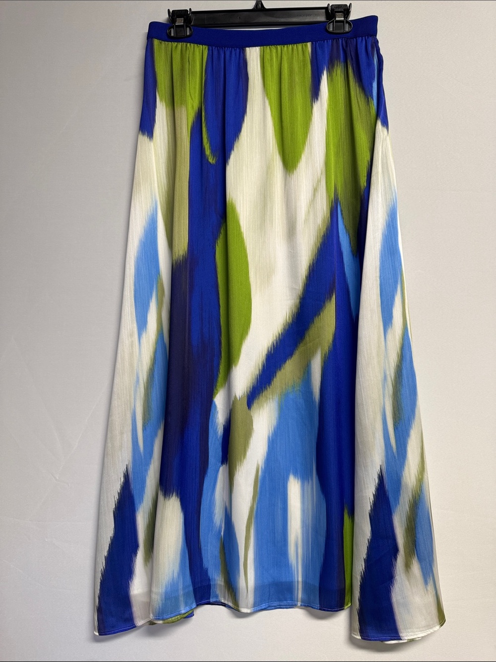 Etcetera Bold Blue, Green, & Cream Abstract Print Maxi Skirt Size Small - Picture 3 of 7